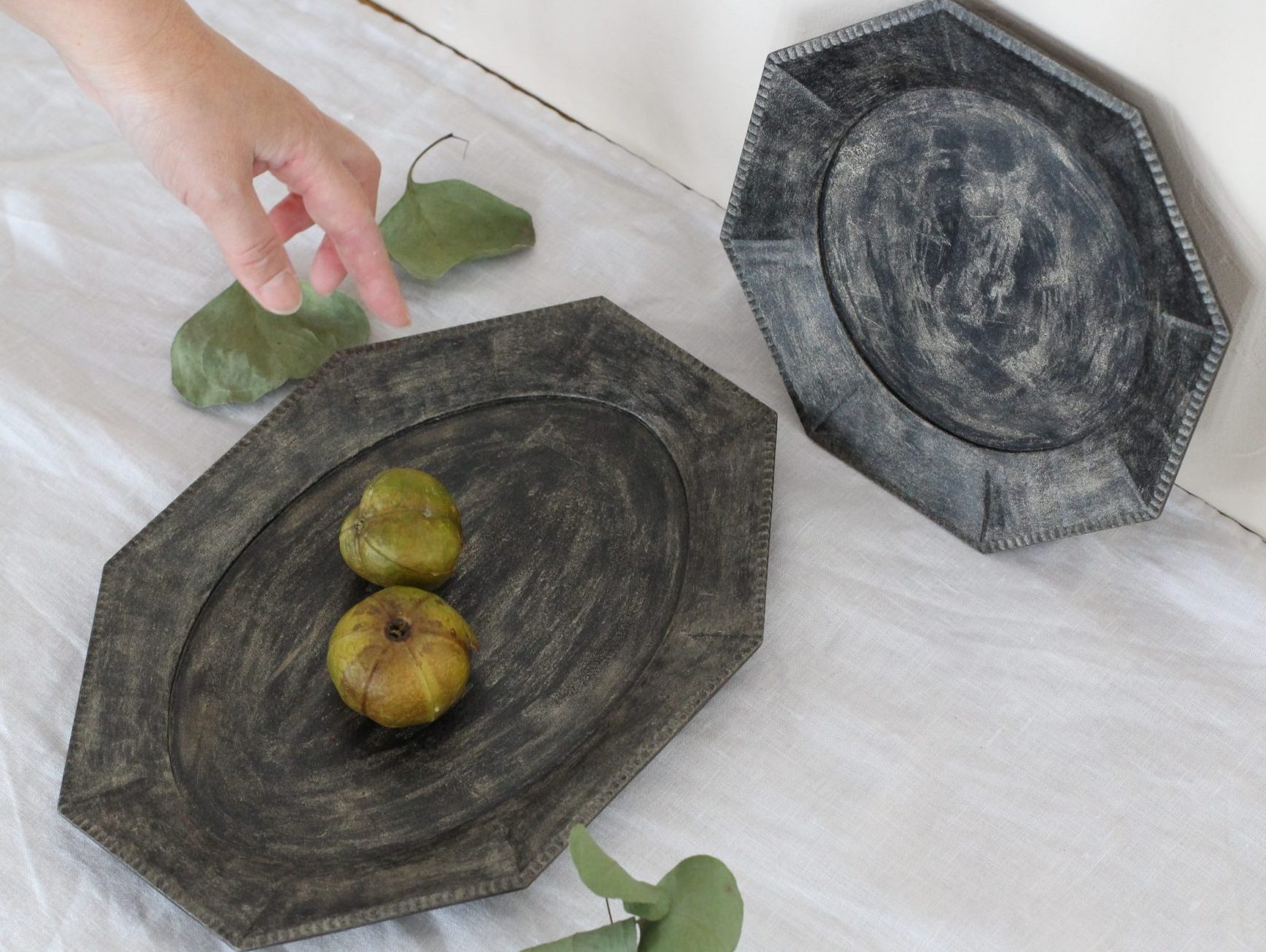 濱端弘太 木工皿 漆 2枚セットとても珍しい器です - 食器