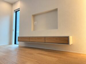 大阪でオーダー家具の専門店リーフの施工事例「兵庫県神戸市M様：モールテックス  フロートTVボード」のアイキャッチ